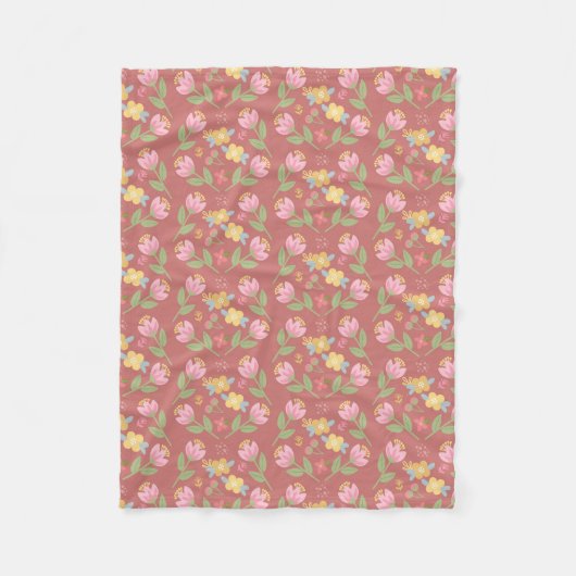 Rosy Posy Afternoon  フリースブランケット (正面)