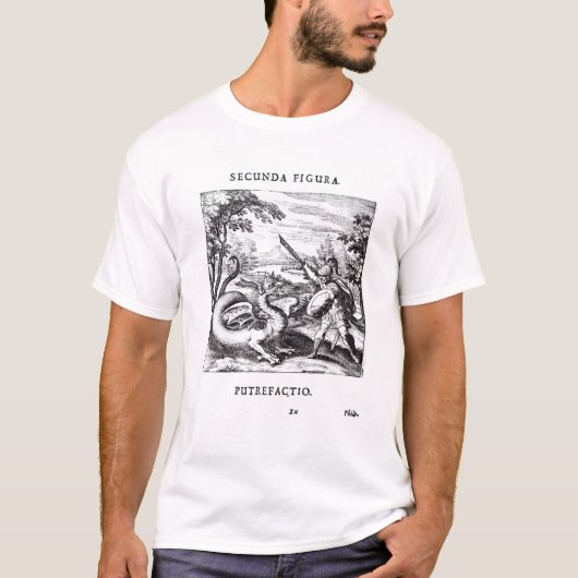 「Rotを敗北させている騎士 Tシャツ (正面)