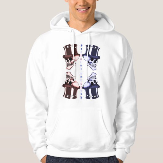 Rot blau Totenkopf Portzini T-Shirt パーカ (正面)