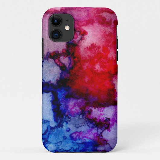 Rot-blau-violetter Wasserfarben Waschung Verlauf Case-Mate iPhoneケース (裏面)