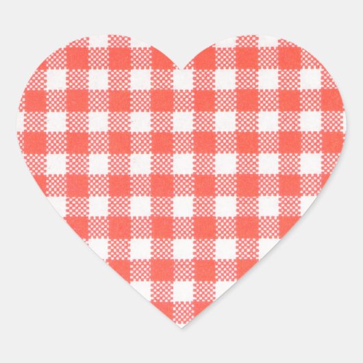 rot kariert ハートシール (正面)