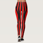 rot schwarz weisse Streifen Leggings レギンス (裏面)