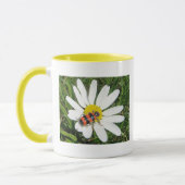 Rot-schwarzer Kafer auf weisser Margerite、Tasse マグカップ (左)