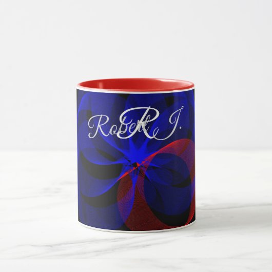 Rotating Blue Accent Geometric Coffee Mug マグカップ (中央)