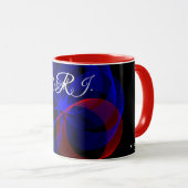 Rotating Blue Accent Geometric Coffee Mug マグカップ (正面右)