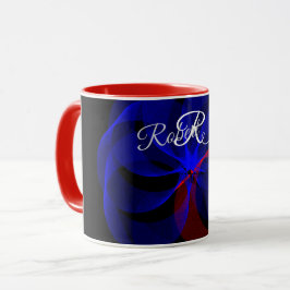 Rotating Blue Accent Geometric Coffee Mug マグカップ