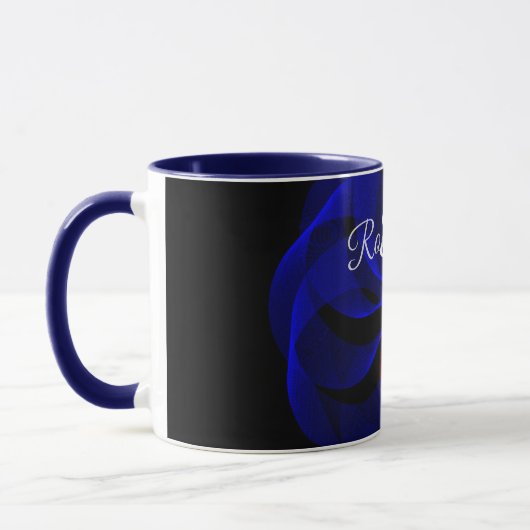 Rotating Blue Accent Geometric Coffee Mug マグカップ (左)