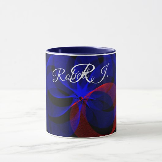 Rotating Blue Accent Geometric Coffee Mug マグカップ (中央)