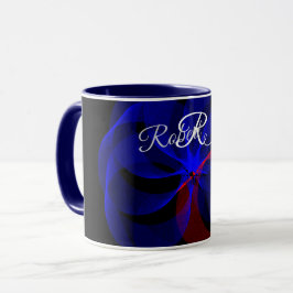 Rotating Blue Accent Geometric Coffee Mug マグカップ