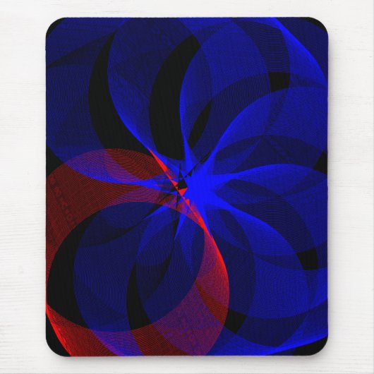 Rotating Blue Accent Geometric Mouse Pad マウスパッド (正面)