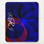 Rotating Blue Accent Geometric Mouse Pad マウスパッド (正面)