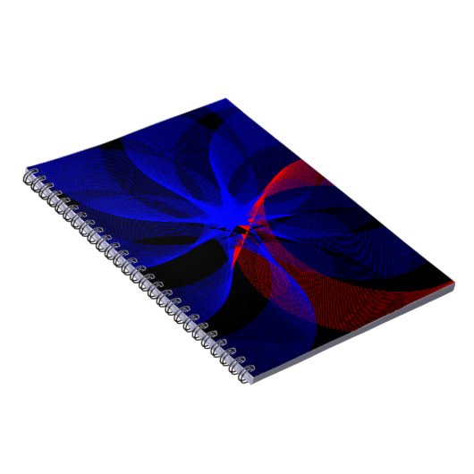 Rotating Blue Accent Geometric Spiral Notebook ノートブック (右側)
