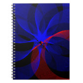 Rotating Blue Accent Geometric Spiral Notebook ノートブック (正面)