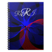 Rotating Blue Accent Geometric Spiral Notebook ノートブック (正面)