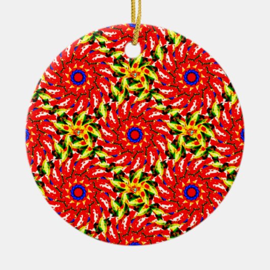 ~ Rotating Christmas Stars Fractal ~ セラミックオーナメント (正面)