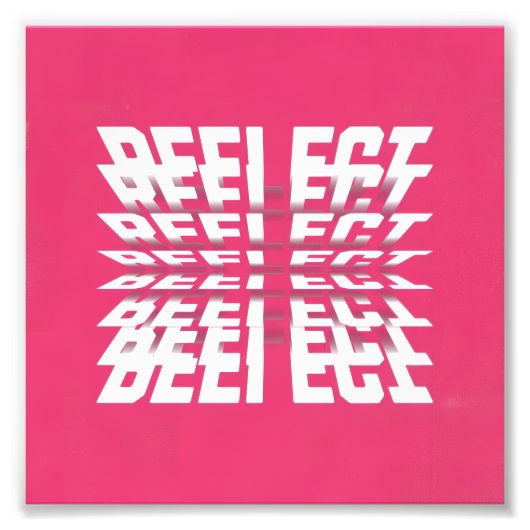 Rotating Text Minimal Poster – Pink Edition フォトプリント (正面)