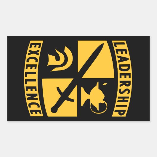 ROTC予備役将校訓練課程 軍事 長方形シール (正面)