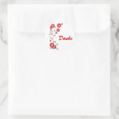 rote Blüten ラウンドシール (バッグ)