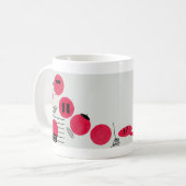 Rote, lustige Brechpunkte auf einer Tasse コーヒーマグカップ (正面左)
