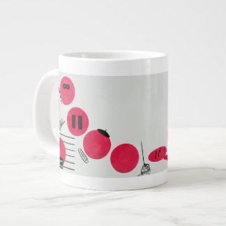 Rote, lustige Brechpunkte auf einer Tasse  ジャンボコーヒーマグカップ