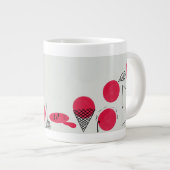 Rote, lustige Brechpunkte auf einer Tasse ジャンボコーヒーマグカップ (正面右)