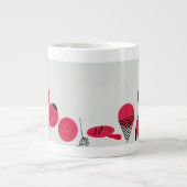 Rote, lustige Brechpunkte auf einer Tasse ジャンボコーヒーマグカップ (正面)