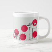 Rote, lustige Brechpunkte auf einer Tasse ジャンボコーヒーマグカップ (右)