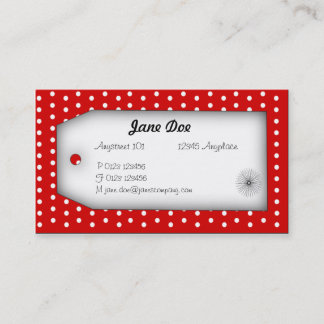 Rote Polka Dot Business Card 名刺