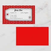 Rote Polka Dot Business Card 名刺 (正面/裏面)
