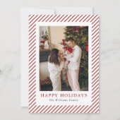 Rote Vintage-Familien-Weihnachtsfotos シーズンカード (正面)