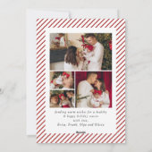 Rote Vintage-Familien-Weihnachtsfotos シーズンカード (裏面)