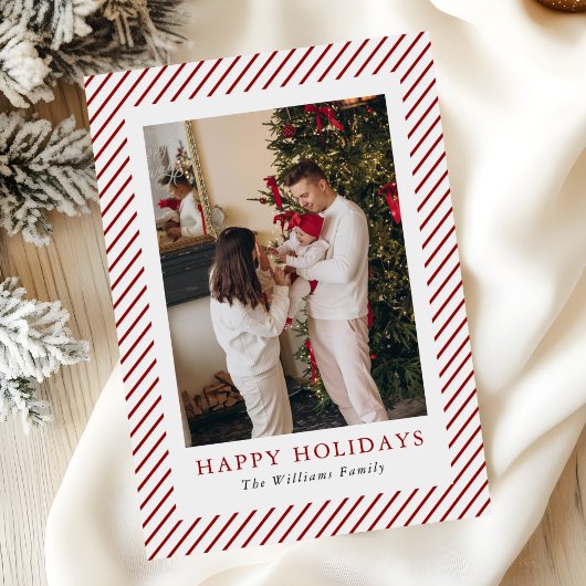 Rote Vintage-Familien-Weihnachtsfotos シーズンカード