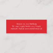 Rote  Visitenkarte スキニー名刺 (裏面)