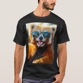 Roter Panda mit cooler Sonnenbrille Tシャツ