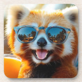 Roter Panda mit Smoothie コースター (正面)