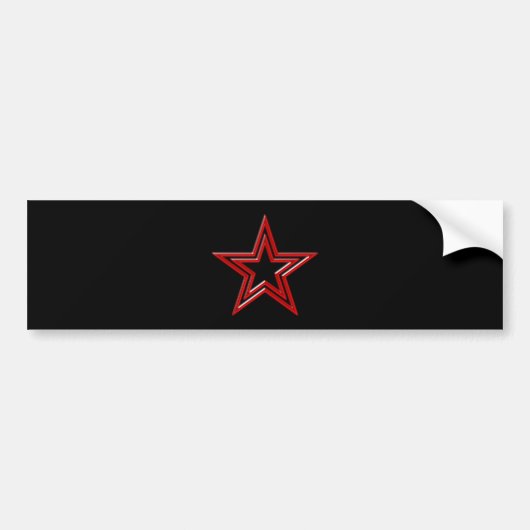 roter Stern Pentagramm red star pentagram バンパーステッカー (正面)