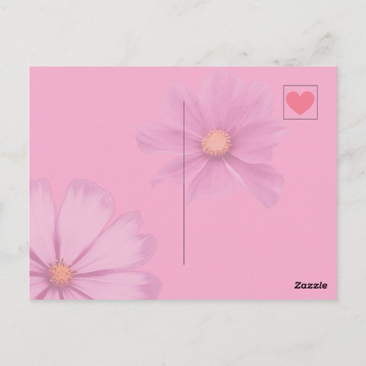 Rotes Herz auf rosa - Postcard Postkarte ポストカード (裏面)