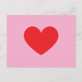 Rotes Herz auf rosa - Postcard Postkarte ポストカード (正面)