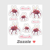 Rotes TickToc Monster - シール (シート)