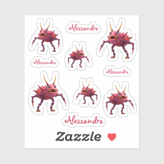 Rotes TickToc Monster - シール (シート)