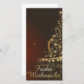 Rotes Weihnachtsmotiv mit goldenem Weihnachtsbaum シーズンカード (正面/裏面)