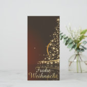 Rotes Weihnachtsmotiv mit goldenem Weihnachtsbaum シーズンカード (スタンド正面)