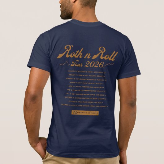 Roth n Roll World Tour Shirt – Finance Humor Tee Tシャツ (裏面)
