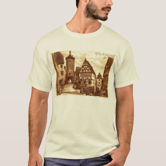 Rothenburgドイツの1907年のヴィンテージ Tシャツ (正面)