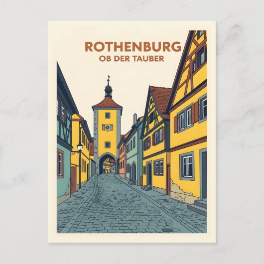 Rothenburg ob der Tauber Vintage ポストカード (正面)