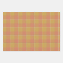 Roti and Japonica Plaid Tan Peach ラッピングペーパーシート