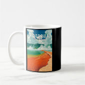 Rotorua New Zealand Illustration Travel Art Retro  コーヒーマグカップ (左)