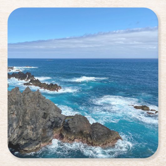 Rotsen in zee スクエアペーパーコースター (正面)