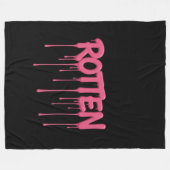 ROTTEN Drip フォント タイポグラフィ フリースブランケット (正面(横))