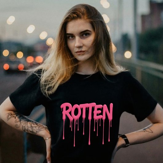 ROTTEN Drip Font Typography トライブレンドＴシャツ